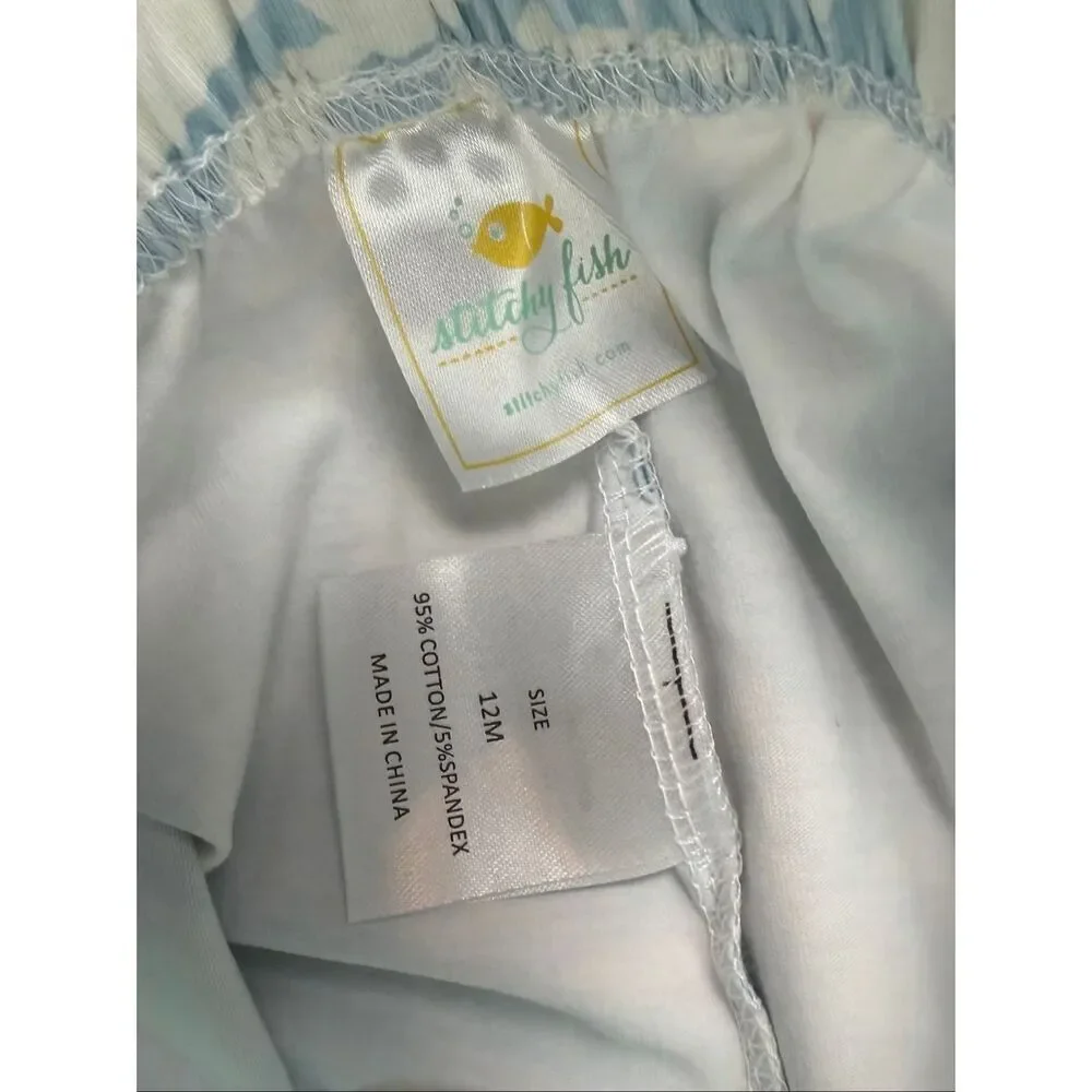 Stitchy Fish Boutique 12 Months Light Blue White Rabbit set